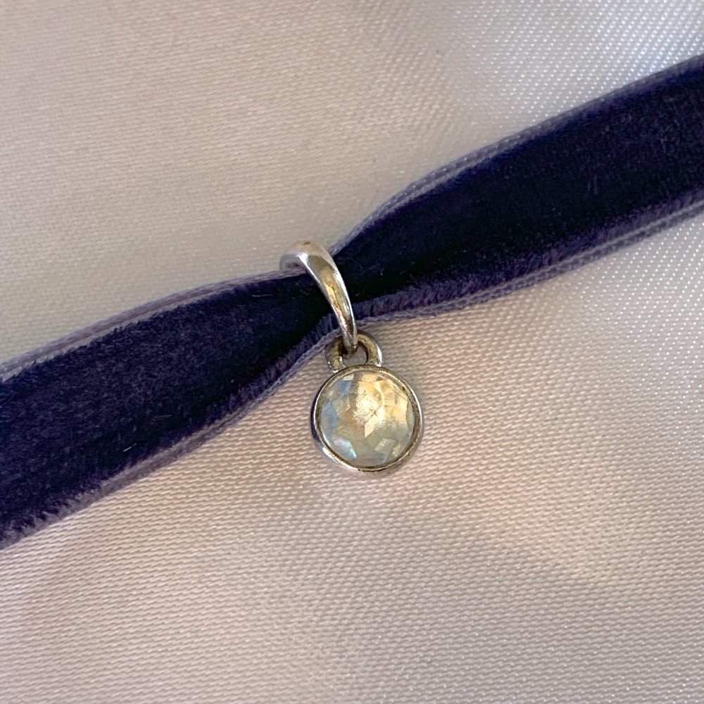 Pandora Birthstone Pendant Charm April Crystal Droplet — sterling silver